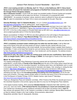 Jackson Park Advisory Council Newsletter &ndash; April 2014