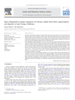 Mass-independent isotopic signatures of volcanic sulfate from three