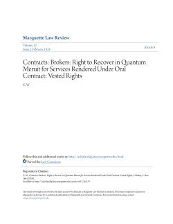 Right to Recover in Quantum Meruit for Services Rendered Under