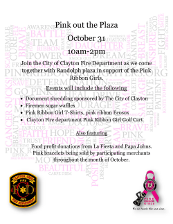 Pink out the Plaza October 31 10am-2pm