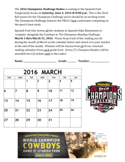 The 2016 Champions Challenge Rodeo is coming to the Spanish
