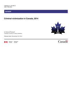 Criminal victimization in Canada, 2014