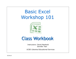 Class Workbook Basic Excel Workshop 101