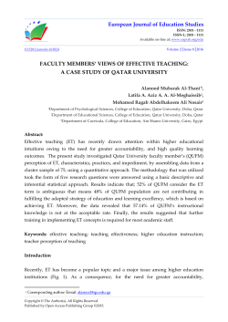FACULTY MEMBERS VIEWS OF EFFECTIVE TEACHING