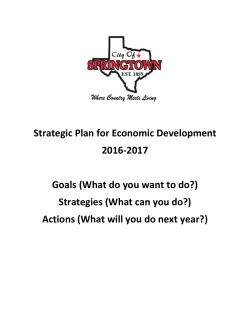 Strategic Plan for Economic Development 2016