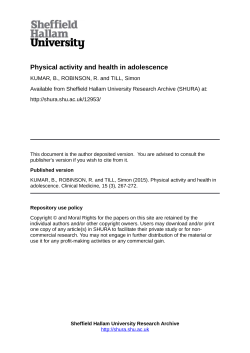 Physical activity and health in adolescence