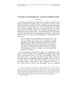 CONSERVATIVE MYTHOLOGY AND THE SUPREME COURT