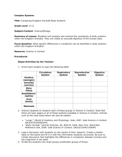 Complex Systems Title: Comparing Kingdom Animalia Body