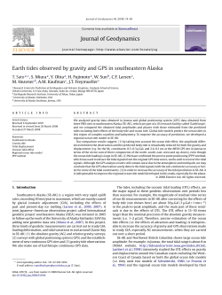 Journal of Geodynamics Earth tides observed by gravity and GPS in