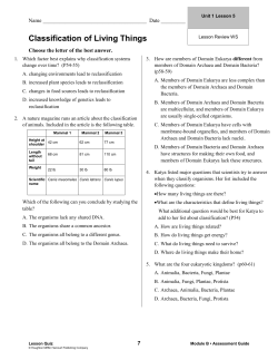 Classification of Living Things