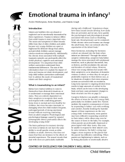 Emotional trauma in infancy - Canadian Child Welfare Research Portal