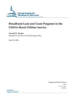 Broadband Loan and Grant Programs in the USDA`s Rural Utilities