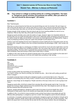 Exemplar writing to argue and persuade