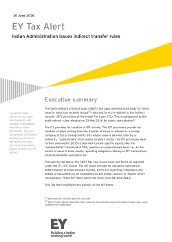 EY Tax Alert dated 30 June 2016