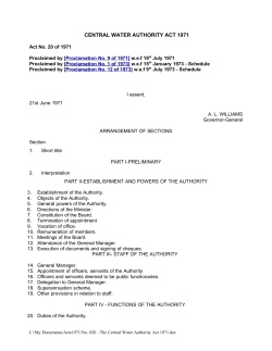 the central water authority act, 1971