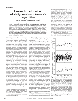 Increase in the Export of Alkalinity from North America`s Largest River
