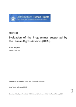 Evaluation of Programmes Supported by Human Rights