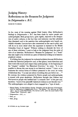 Judging History: Reflections on the Reasons for