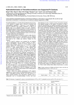Hydrodechlorination of Tetrachloromethane over