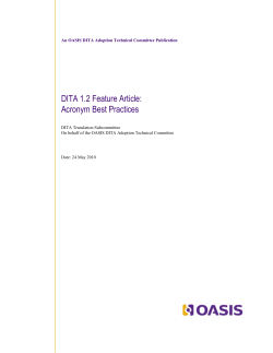 DITA 1.2 Feature Article: Acronym Best Practices