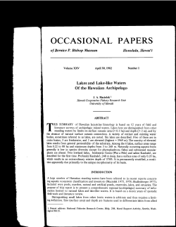 occasional papers - Hawaii Biological Survey