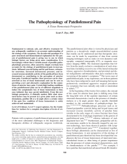 The Pathophysiology of Patellofemoral Pain