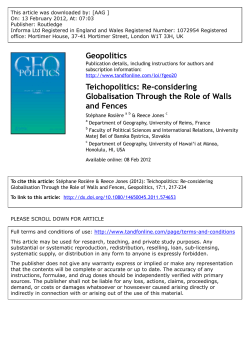 Teichopolitics: Re-considering Globalisation Through the Role of