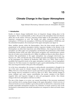 Climate Change in the Upper Atmosphere