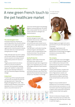 A new green French touch to the pet healthcare market