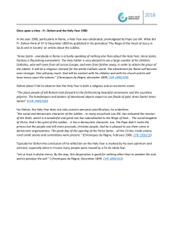 Once upon a time - Fr. Dehon and the Holy Year 1900 In the year