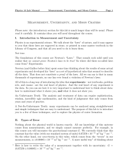 Measurement, Uncertainty, and Moon Craters