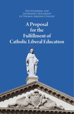 A Proposal for the Fulfillment of Catholic Liberal Education