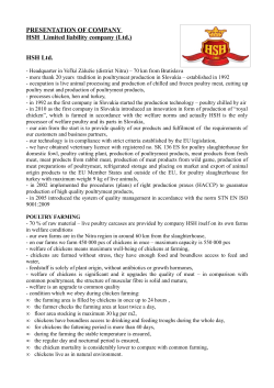 P RESENTATION OF COMPANY HSH Limited liability company (Ltd