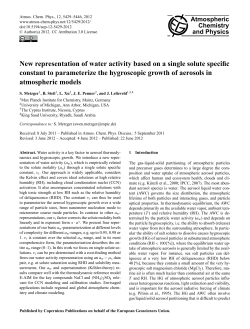 New representation of water activity based on a single solute