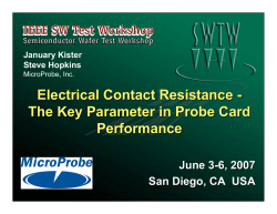 Electrical Contact Resistance - The Key Parameter in