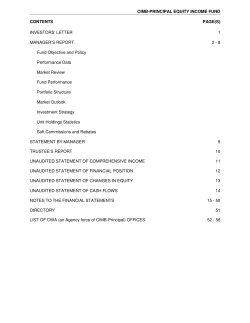 CIMB-PRINCIPAL EQUITY INCOME FUND CONTENTS PAGE(S