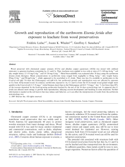 Growth and reproduction of the earthworm Eisenia