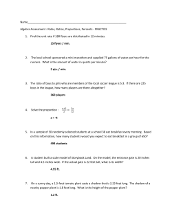 Rates, Ratios, Proportions, Percents