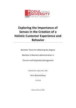 Exploring the Importance of Senses in the Creation of a Holistic