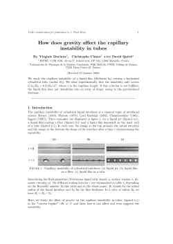 How does gravity affect the capillary instability in tubes
