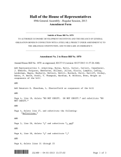 Amends House Bill No. 1870 - Arkansas General Assembly