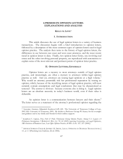 A Primer on Opinion Letters - Trace: Tennessee Research and