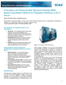 A Sensitive and Reproducible Signature Peptide MRM