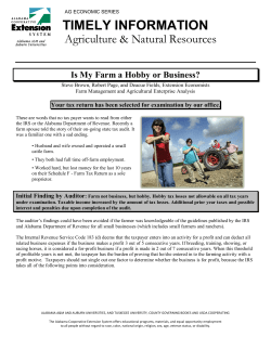 Is My Farm a Hobby or Business? - Alabama Cooperative Extension