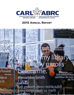 2015 annual report - Canadian Association of Research Libraries