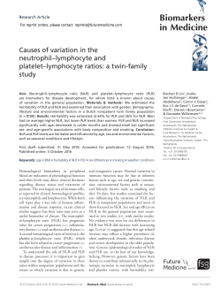 Causes of variation in the neutrophil&ndash;lymphocyte and platelet