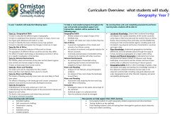 Geography Curriculum Yr 7
