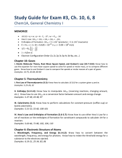 Study Guide for Exam #3, Ch. 10, 6, 8