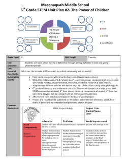 Maconaquah Middle School 6th Grade STEM Unit Plan #2