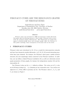 FIBONACCI CUBES ARE THE RESONANCE GRAPHS OF